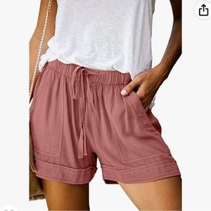 Dusty rose linen shorts